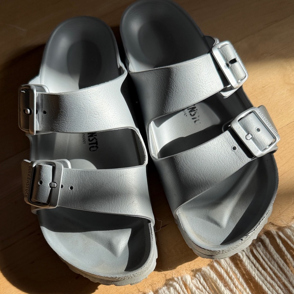 Birkenstock Silver Buckle Sandals
